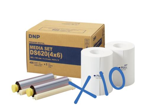 Papier + Ruban 10x15 cm – Lot de 10 cartons – 8 000 photos – DNP DS620