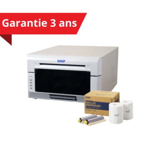 IMPRIMANTE À SUBLIMATION THERMIQUE - DNP DS620 + carton 10x15 standard + 3 ANS GARANTIE